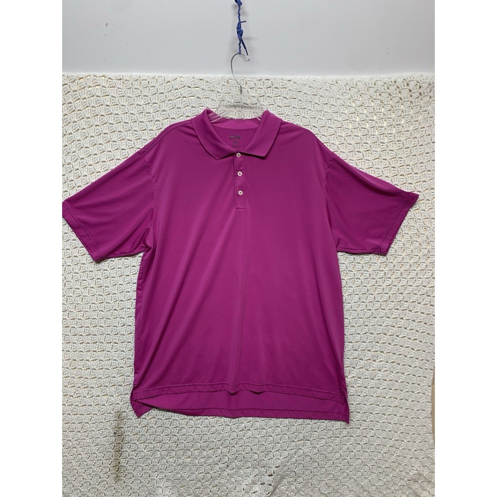 Adidas Mens Golf Polo‎ Shirt Size XL Purple Short Sleeve Polyester